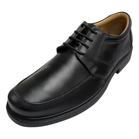 LIBERTYZENO Mens Black Leather Oxford Style Lace up Dress Shoes